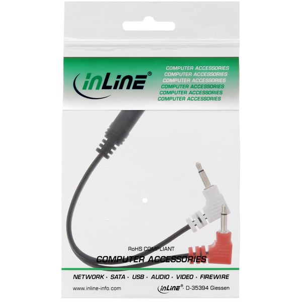 InLine 99313I audiokaapeli 0,15 m 2 x 3.5mm 3.5mm Musta