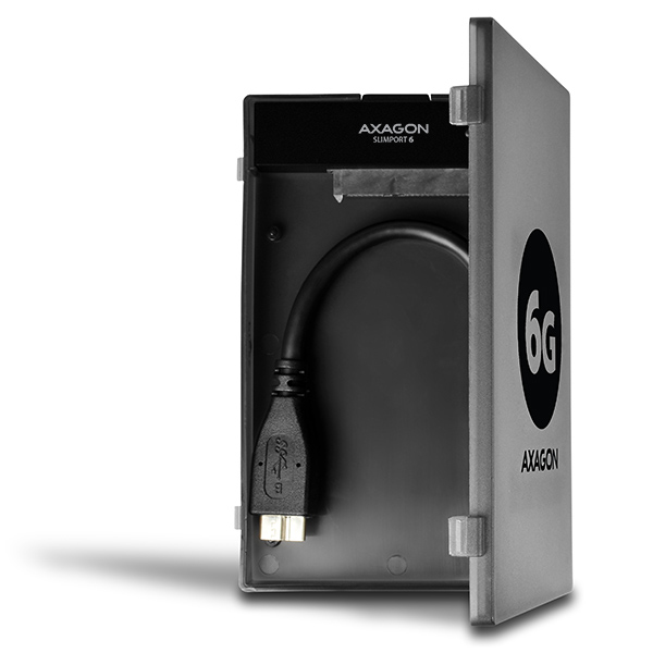 Axagon ADSA-1S6 tallennusaseman kotelo HDD-/SSD-kotelo Musta 2.5"