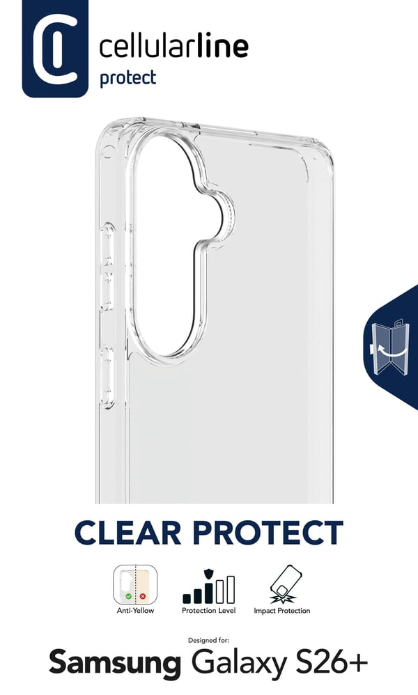 Cellularline CLEARDUOGALS26PLT mobiltelefon etui 16,9 cm (6.66") Cover Transparent