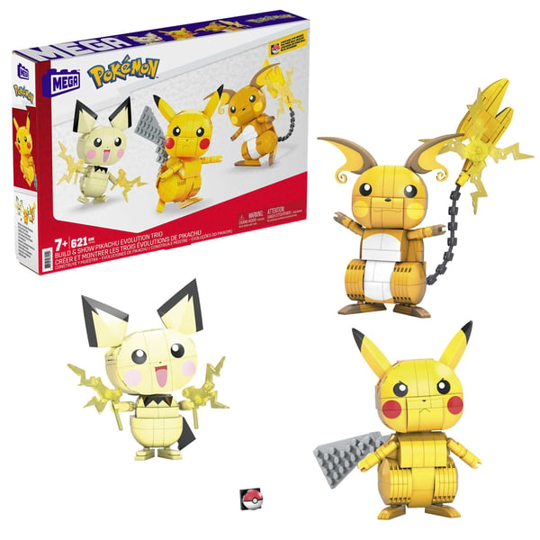 MEGA Pokémon Construx Build and Show Pikachu-udviklingstrio