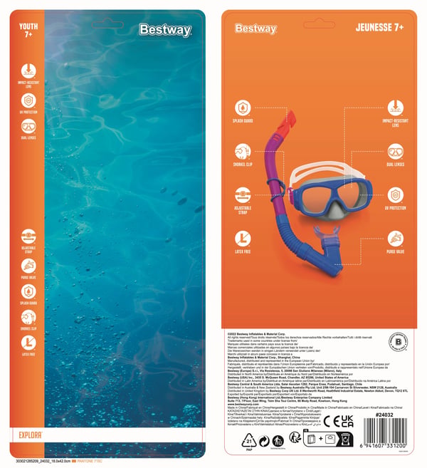 Bestway 24032 / 23 dykmasker Polykarbonat Blandade färger Barn