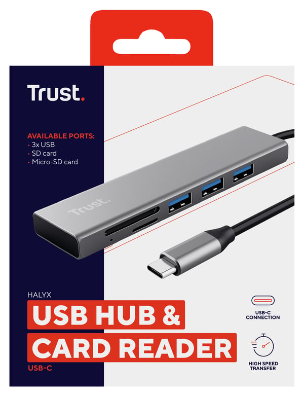 Trust Halyx USB 3.2 Gen 1 (3.1 Gen 1) Type-C 104 Mbit/s Aluminium