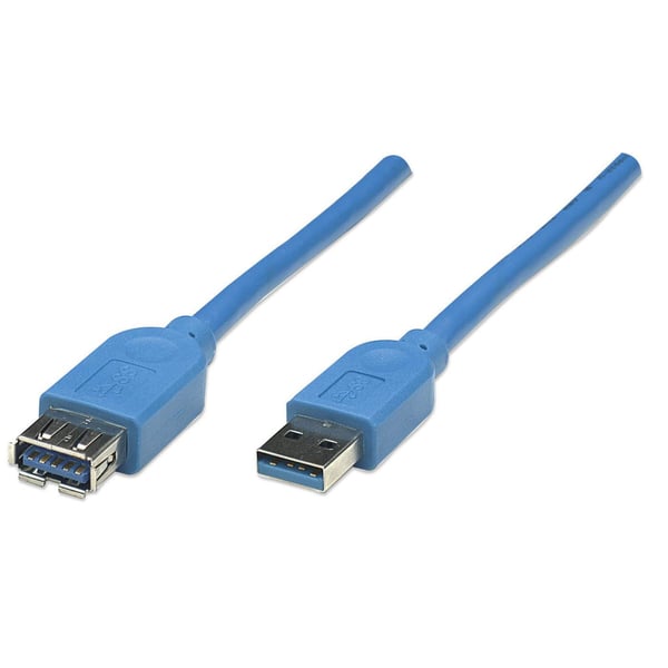 Manhattan 322379 USB-kabel USB 3.2 Gen 1 (3.1 Gen 1) 2 m USB A Blå