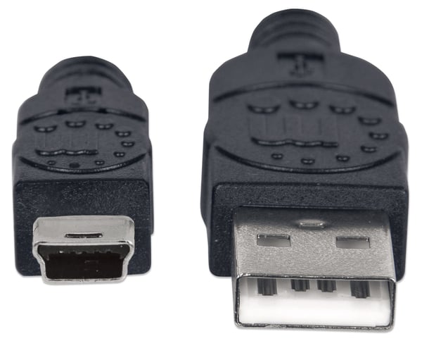 Manhattan 333375 USB-kabel USB 2.0 1,8 m USB A Mini-USB B 0,48 Gbit/sek. Sort