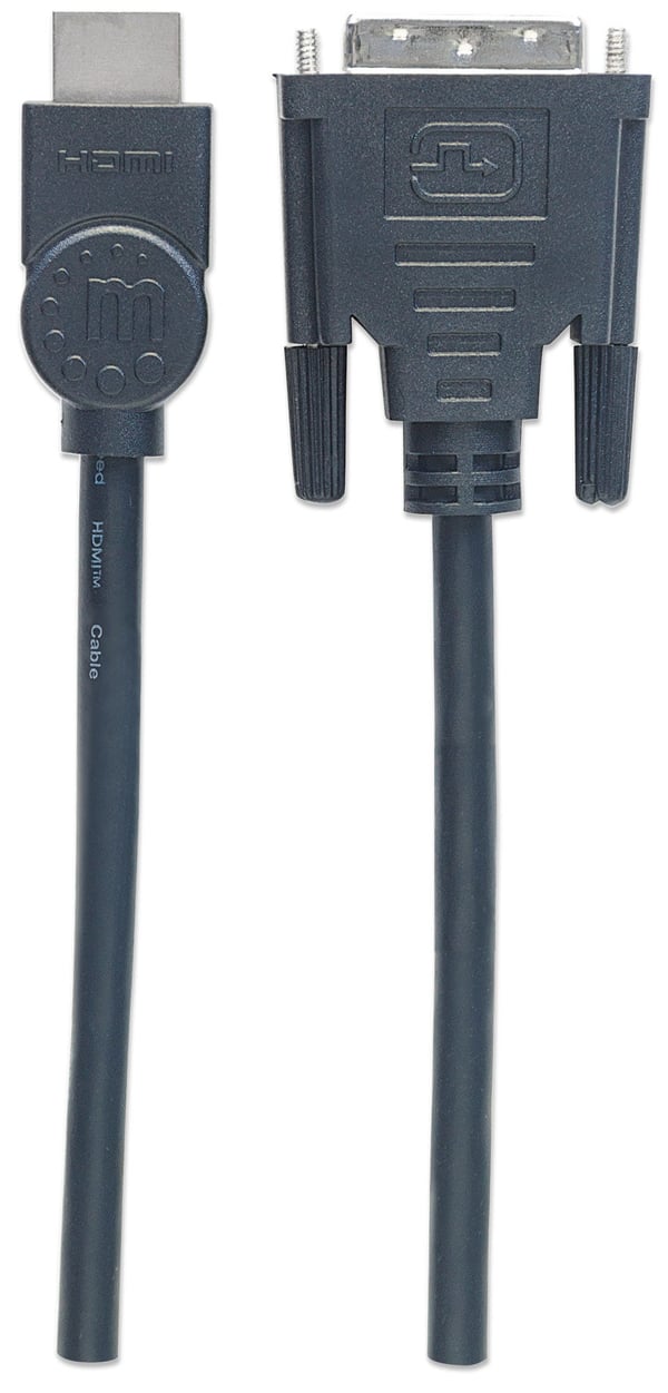 Manhattan 372510 videokabeladapter 3 m HDMI Typ A (standard) DVI-D Svart