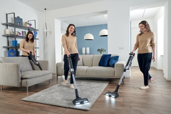 Hoover HF210HP 011 Stick vakuum Batteri Dry EPA Poseløs 1 L 165 W Grå, Kvarts metallisk