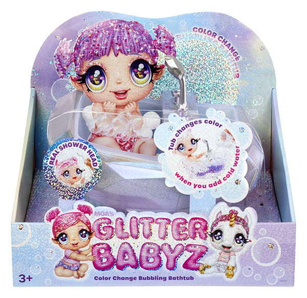 Glitter Babyz Color Change Bubbling Bathtub Dukker, badekar