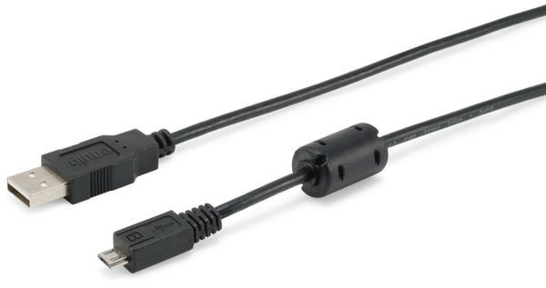 Equip 128596 USB-kabel USB 2.0 1 m USB A Micro-USB B 0,48 Gbit/sek. Sort