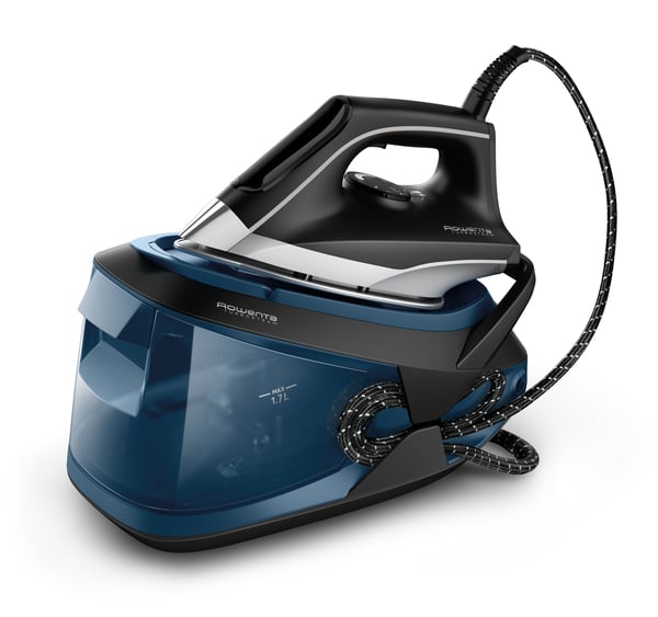 Rowenta VR8322 Pumpulla toimiva höyrysilityskeskus 2600 W 1,7 L Mikrosteam 400 -laserpohjalevy Musta, Sininen