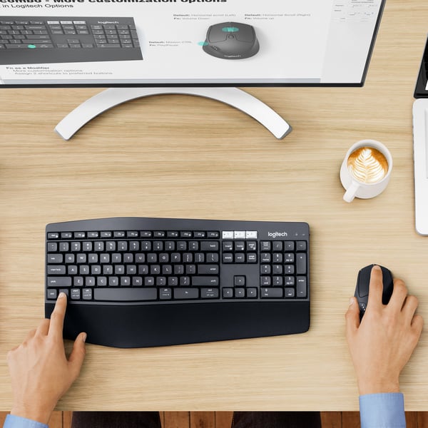 Logitech MK850 Performance tastatur Mus inkluderet Universel RF trådløs + Bluetooth AZERTY Belgisk Sort