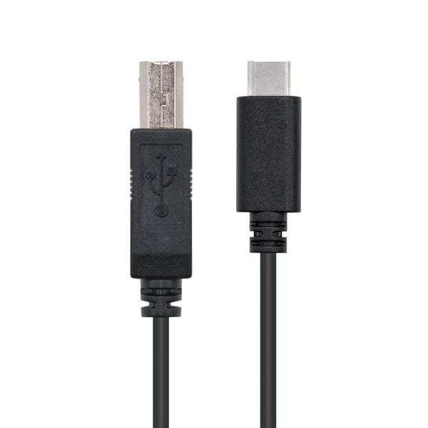 Nanocable USB 2.0, 1m USB-kabel USB C USB B 0,48 Gbit/sek. Sort