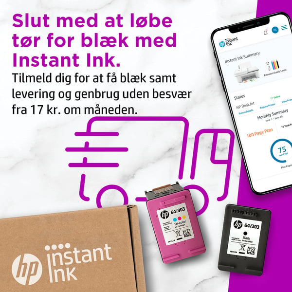 HP DeskJet 4120e Trådløst All-in-One Farve Printer, Instant Ink; Kopimaskine, scanner