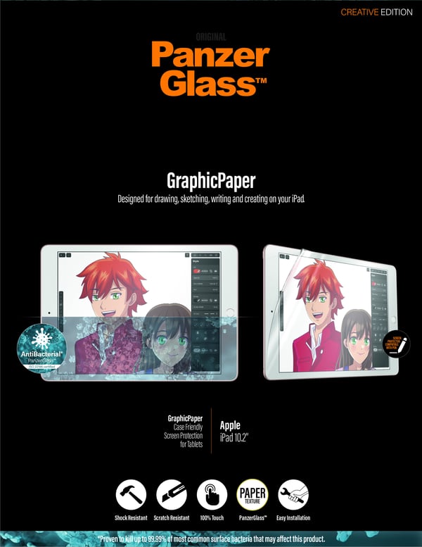 PanzerGlass ® GraphicPaper® Screen Protector iPad 10.2″ (2019-2021) Paperimainen näytönsuoja Apple 1 kpl
