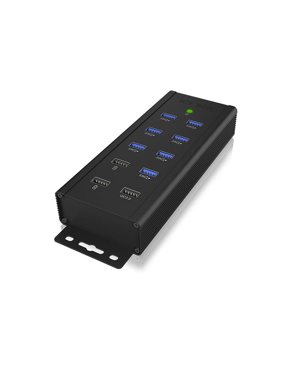 ICY BOX IB-HUB1703-QC3 USB 3.2 Gen 1 (3.1 Gen 1) Type-B 5000 Mbit/s Musta