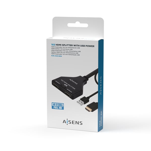 AISENS A123-0654 video-splitter HDMI 2x HDMI