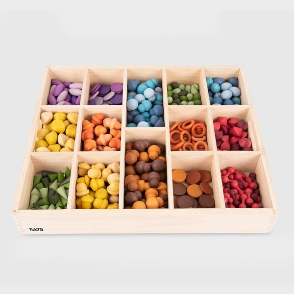Tickit Wooden Sorting Tray - 14 Way