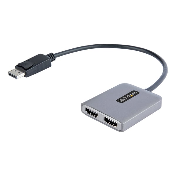 StarTech.com DP til Dobbelt HDMI MST HUB, Dobbelt HDMI 4K 60Hz, DisplayPort Multi Monitor Adapter med 30 cm kabel StarTech.com DP til Dobbelt HDMI MST HUB, Dobbelt HDMI 4K 60Hz, DisplayPort Multi Monitor Adapter med 30 cm kabel