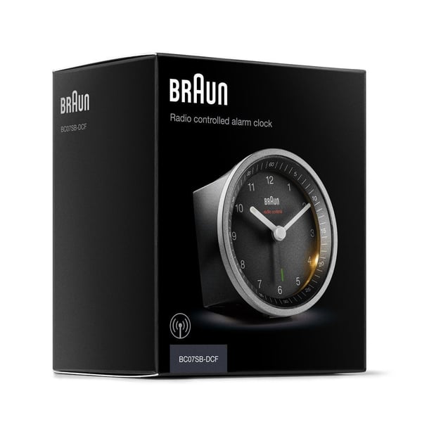 Braun BC07SB-DCF Quartz-väckarklocka Svart, Silver
