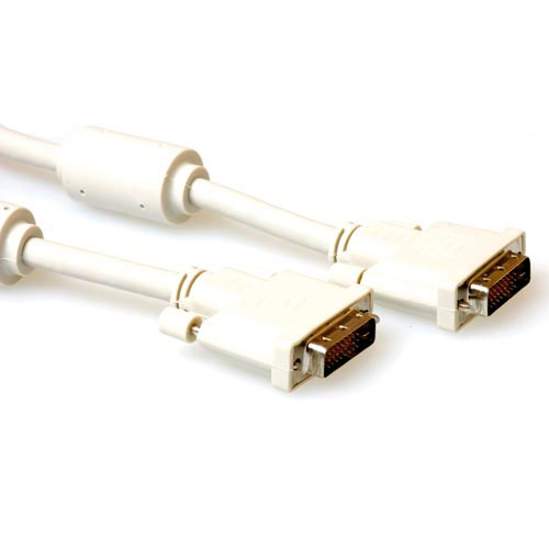 ACT High quality DVI-D Dual Link connection cable male-male 5 m DVI kabel Elfenben ACT High quality DVI-D Dual Link connection cable male-male 5 m DVI kabel Elfenben