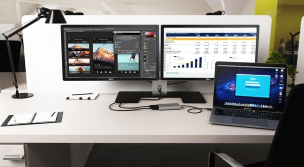 i-tec TB3DUAL4KDP USB grafisk adapter 5120 x 2880 pixel Grå