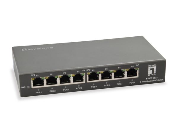 LevelOne GEP-0823 verkkokytkin Gigabit Ethernet (10/100/1000) Power over Ethernet -tuki Musta