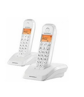 Motorola S12 Duo DECT-telefon Namn och uppringnings-ID Vit