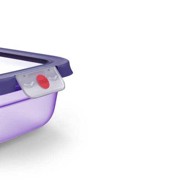 EMSA oneClick N1210300 ruoansäilytysrasia Suorakulmainen Laatikko 0,5 L Violetti, Läpikuultava 1 kpl
