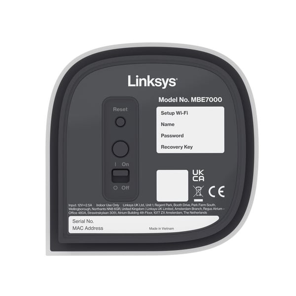 Linksys Velop Pro 7 Tri-band (2.4 GHz / 5 GHz / 60 GHz) Wi-Fi 7 (802.11be) Hvid 5 Intern