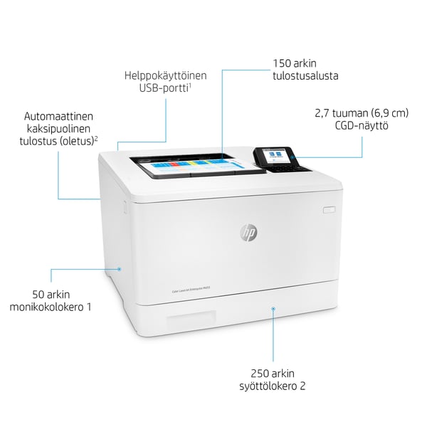 HP Color LaserJet Enterprise LaserJet Enterprise M455dn Väri Tulostin, Vain Ethernet; Kaksipuolinen tulostus