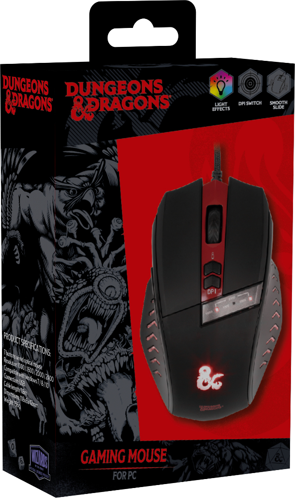 Konix KX DND GAMING MOUSE hiiri Pelaaminen Oikeakätinen USB A-tyyppi Optinen 2500 DPI