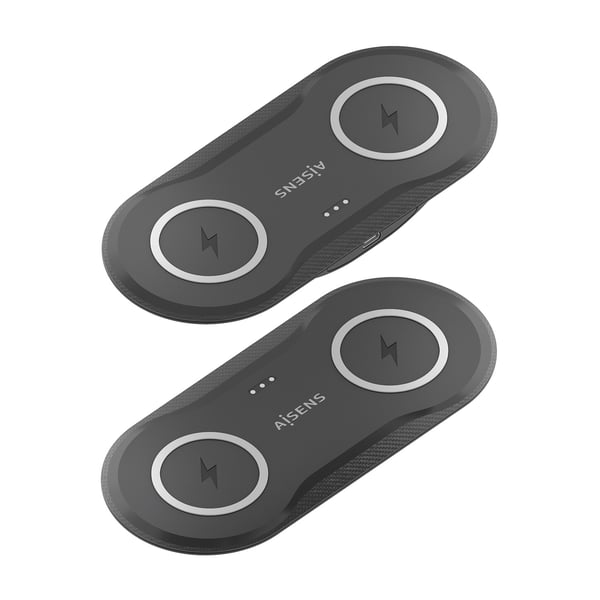 AISENS ASCH-15W2WC060-BK oplader til mobil enhed Hovedtelefoner, Smartphone Sort USB Trådløs opladning Indendørs