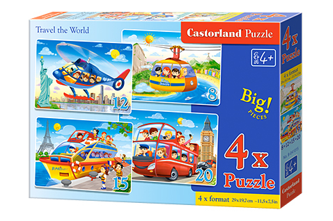 Pussel x 4 - Res jorden runt CASTOR Pussel x 4 - Res jorden runt CASTOR