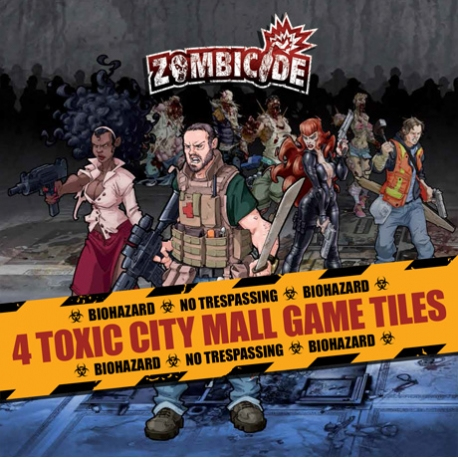 Asmodee Zombicide - 4 Toxic City Mall Game Tiles Brætspil Krig Asmodee Zombicide - 4 Toxic City Mall Game Tiles Brætspil Krig