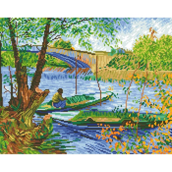 Diamond Dotz Fishing In Spring (Van Gogh)