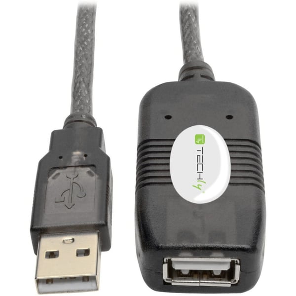 Techly IUSB-REP10TY USB-kabel USB 2.0 10 m USB A 0,48 Gbit/sek. Sort