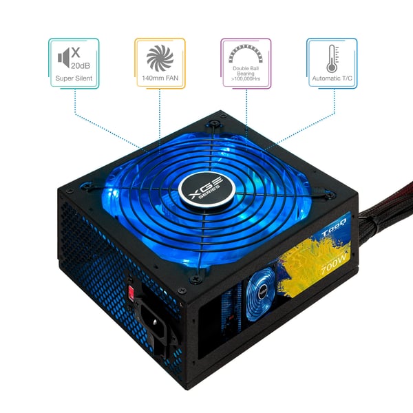 TooQ TQXGEII-700SAP strömförsörjningsenheter 700 W 20+4 pin ATX ATX Svart