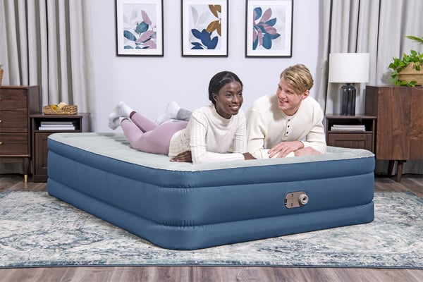 Bestway 69075 / 23 luftmadras Dobbelt madras Blå, Hvid Unisex