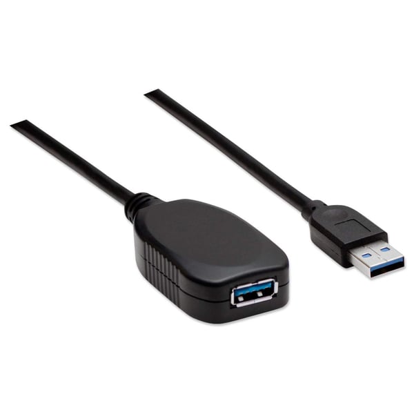Manhattan 150712 USB-kabel USB 3.2 Gen 1 (3.1 Gen 1) 5 m USB A 5 Gbit/sek. Sort