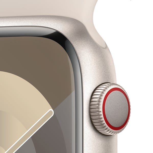 Apple Watch Series 9 45 mm Digital 396 x 484 pixel Berøringsskærm 4G Beige Wi-Fi GPS (satellit)
