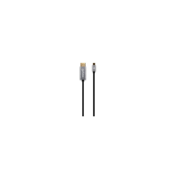 Manhattan 354851 videokaapeli-adapteri 3 m USB Type-C DisplayPort Musta, Hopea