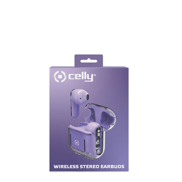 Celly SHEER Headset True Wireless Stereo (TWS) I öra Samtal/musik Transparent, Violett