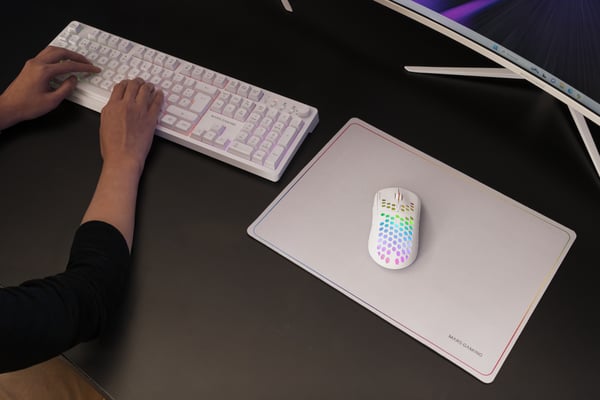 Mars Gaming MCPWXWPT tastatur Mus inkluderet Spil RF trådløs + USB QWERTY Portugisisk Hvid