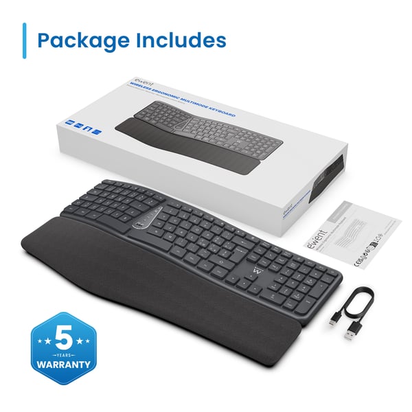 Ewent EW3290 näppäimistö Universaali Langaton RF + USB QWERTY Espanja Musta, Harmaa