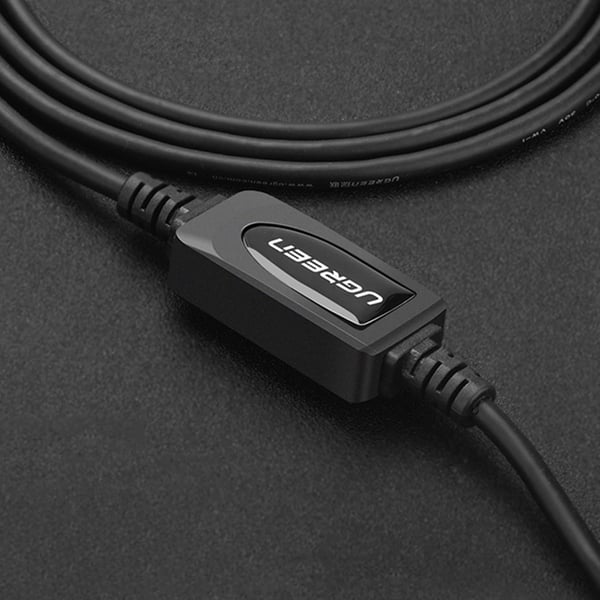 Aktiv kabel USB 2.0 A-B UGREEN US122, 10 m - svart