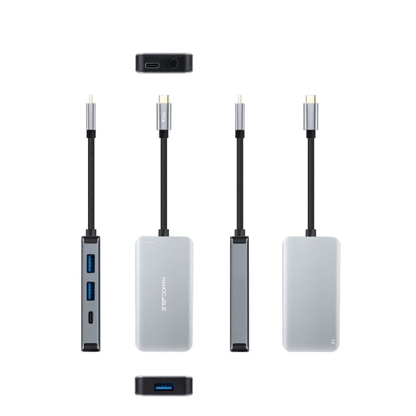 Nanocable 10.16.1005 interface hub USB 3.2 Gen 1 (3.1 Gen 1) Type-C 5000 Mbit/s Grå
