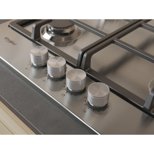 Whirlpool TGML 661 IX Rustfrit stål Indbygget 58 cm Gaskomfur 4 zone(s)