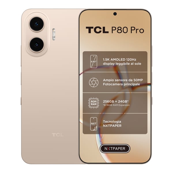TCL P80 Pro 17,4 cm (6.83") Dual SIM Android 16.0 5G USB Type-C 8 GB 256 GB 5800 mAh Guld