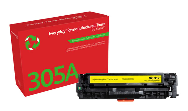 Everyday™ Keltainen Remanufactured Toner by Xerox compatible with HP 305A (CE412A), Standard capacity