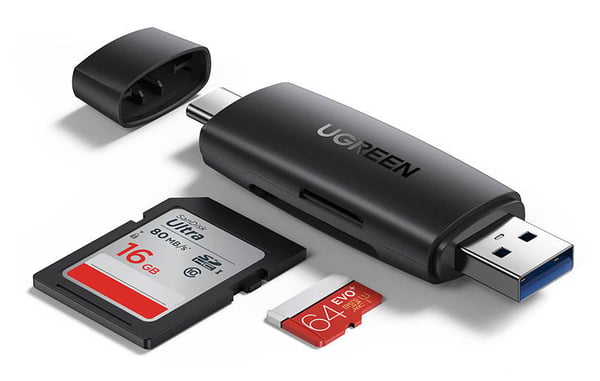 Ugreen CM304 kortinlukija USB 3.0 Type-A/Type-C Musta