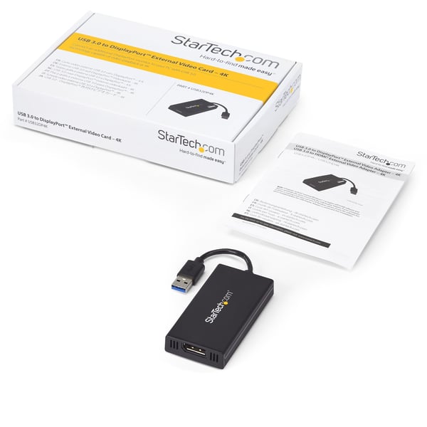 StarTech.com USB32DP4K USB grafisk adapter 3840 x 2160 pixel Sort